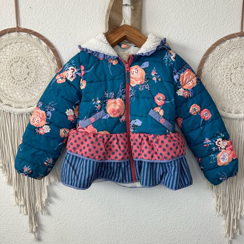 Matilda Jane floral print hooded jacket size girls 12